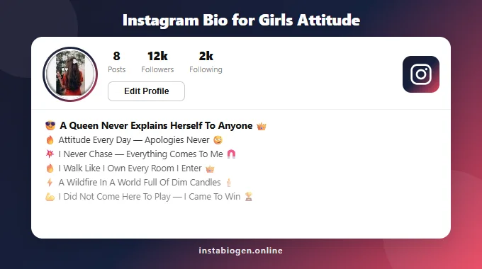 Instagram Bio for Girls Attitude